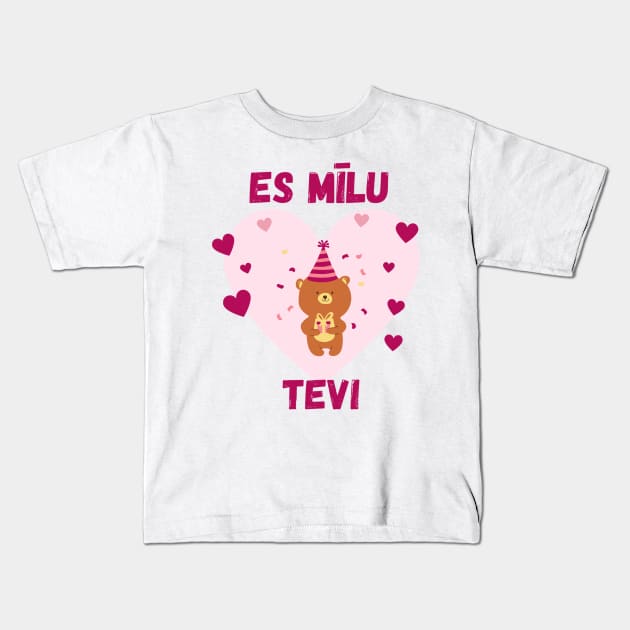 es mīlu tevi - Latviešu Kids T-Shirt by LukjanovArt